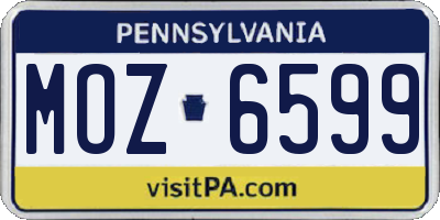 PA license plate MOZ6599