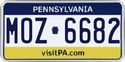 PA license plate MOZ6682