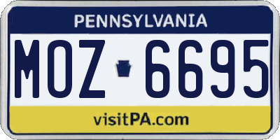 PA license plate MOZ6695