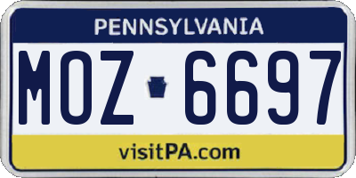 PA license plate MOZ6697