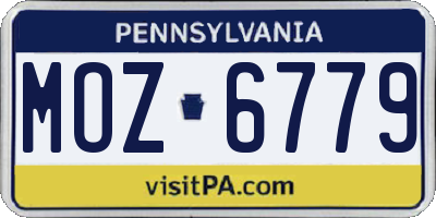 PA license plate MOZ6779