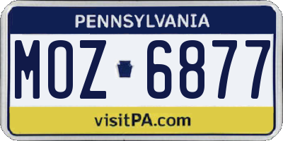 PA license plate MOZ6877