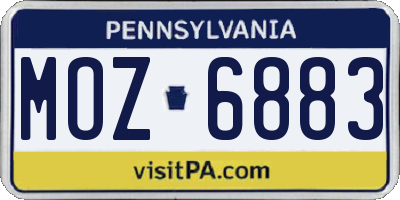 PA license plate MOZ6883