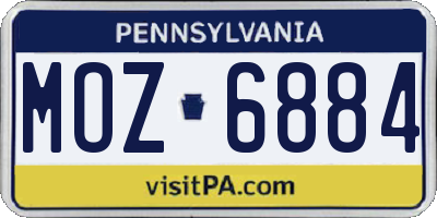 PA license plate MOZ6884