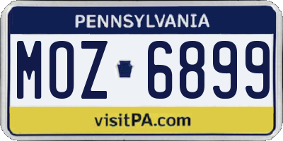 PA license plate MOZ6899