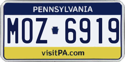 PA license plate MOZ6919