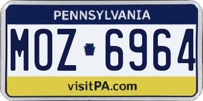 PA license plate MOZ6964