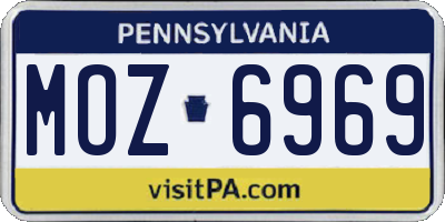 PA license plate MOZ6969