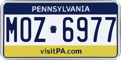 PA license plate MOZ6977