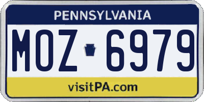 PA license plate MOZ6979