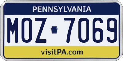 PA license plate MOZ7069