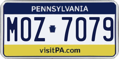 PA license plate MOZ7079