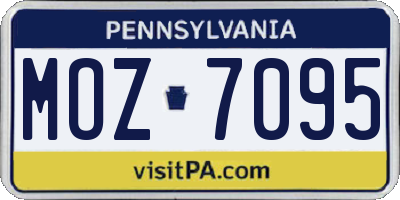 PA license plate MOZ7095