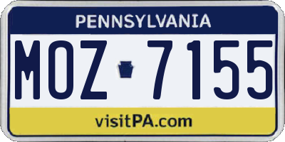 PA license plate MOZ7155