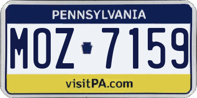 PA license plate MOZ7159