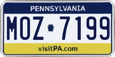 PA license plate MOZ7199