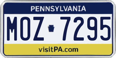 PA license plate MOZ7295