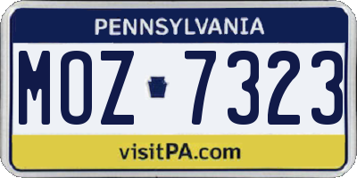 PA license plate MOZ7323