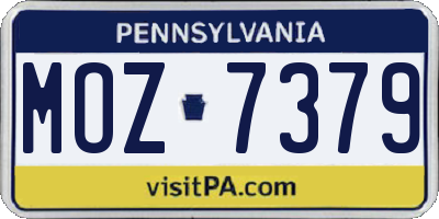 PA license plate MOZ7379