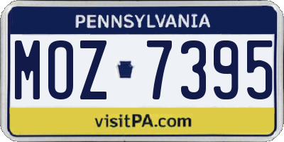 PA license plate MOZ7395