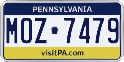 PA license plate MOZ7479