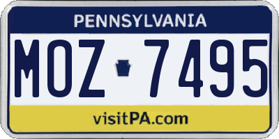 PA license plate MOZ7495