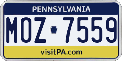 PA license plate MOZ7559