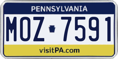 PA license plate MOZ7591