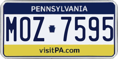 PA license plate MOZ7595