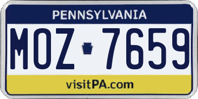 PA license plate MOZ7659