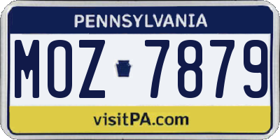 PA license plate MOZ7879