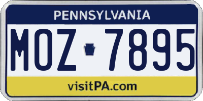 PA license plate MOZ7895