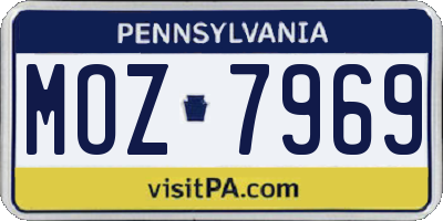 PA license plate MOZ7969