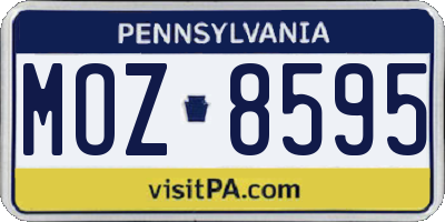 PA license plate MOZ8595