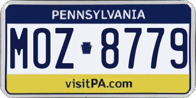 PA license plate MOZ8779