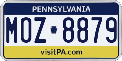 PA license plate MOZ8879