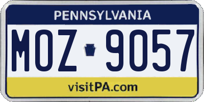 PA license plate MOZ9057