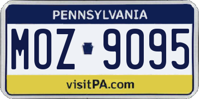 PA license plate MOZ9095