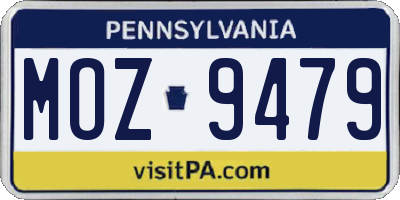 PA license plate MOZ9479