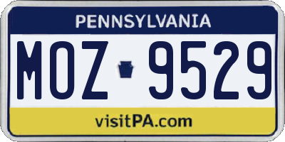 PA license plate MOZ9529