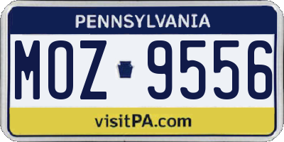 PA license plate MOZ9556