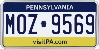 PA license plate MOZ9569