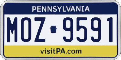 PA license plate MOZ9591