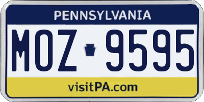 PA license plate MOZ9595