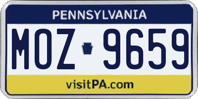 PA license plate MOZ9659