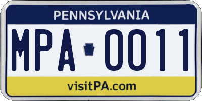 PA license plate MPA0011