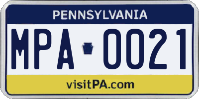 PA license plate MPA0021