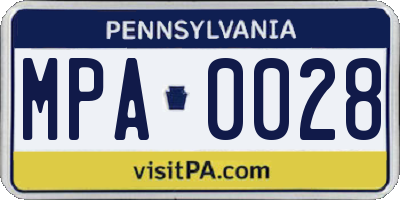 PA license plate MPA0028