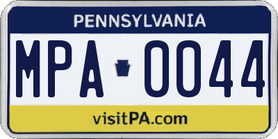 PA license plate MPA0044