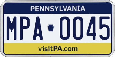 PA license plate MPA0045